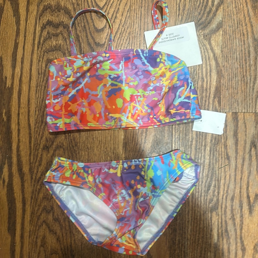 New with tags - Cruz Bandeau Bikini Size 8 - Confetti pattern